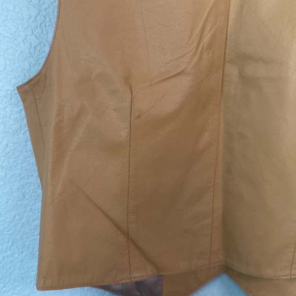 Vintage Children’s Tan leather vest size 10/12 - Picture 5 of 7